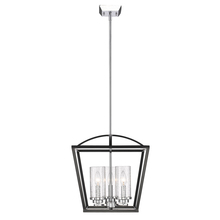  4309-3P BLK-SD - Mercer 3 Light Pendant in Matte Black with Chrome accents and Seeded Glass